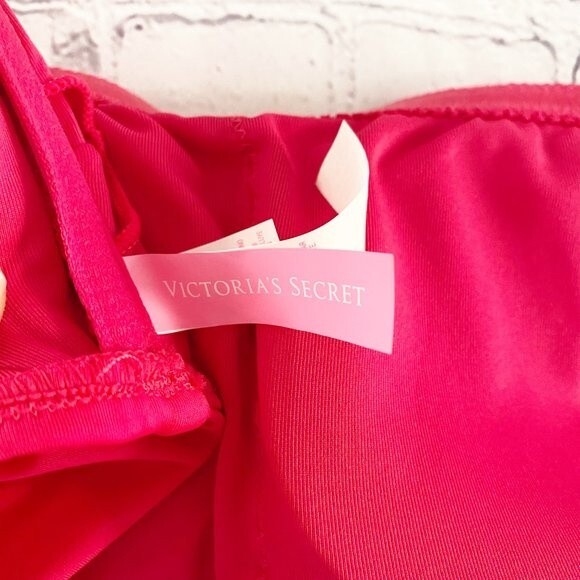Victoria's Secret Bright Pink Bandeau Strapy Back Removable Cups S - Picture 4 of 9